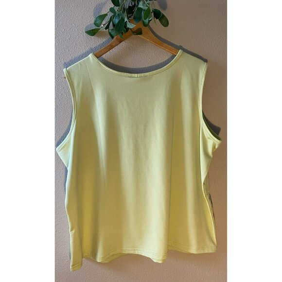 Susan Graver Tank Top Size 2X Lime Green Scoop Neck Stretch Shell Sleeveless - Picture 4 of 7
